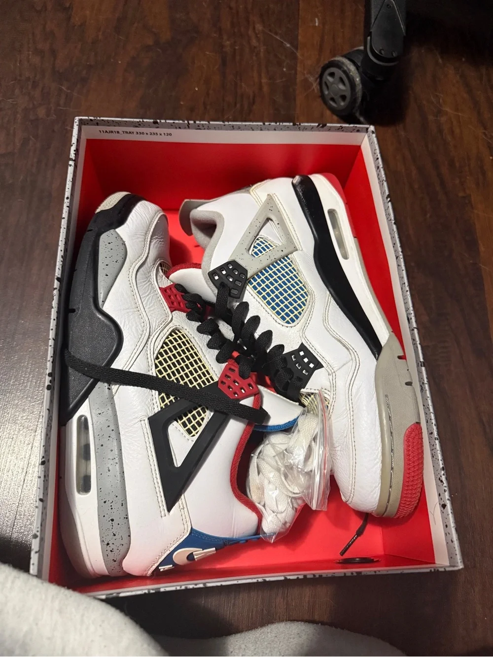 Air Jordan Retro 4 White Multicolor Sneakers